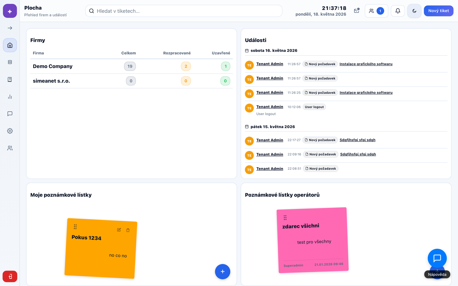 HelpdeskPlus — webové rozhraní